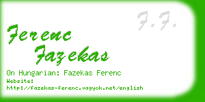 ferenc fazekas business card